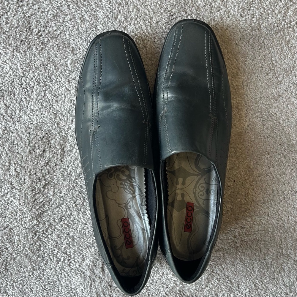ECCO Women’s Dark Grey Leather Slip-On Loafer Shoes,  Size 42 EU - Picture 3 of 14